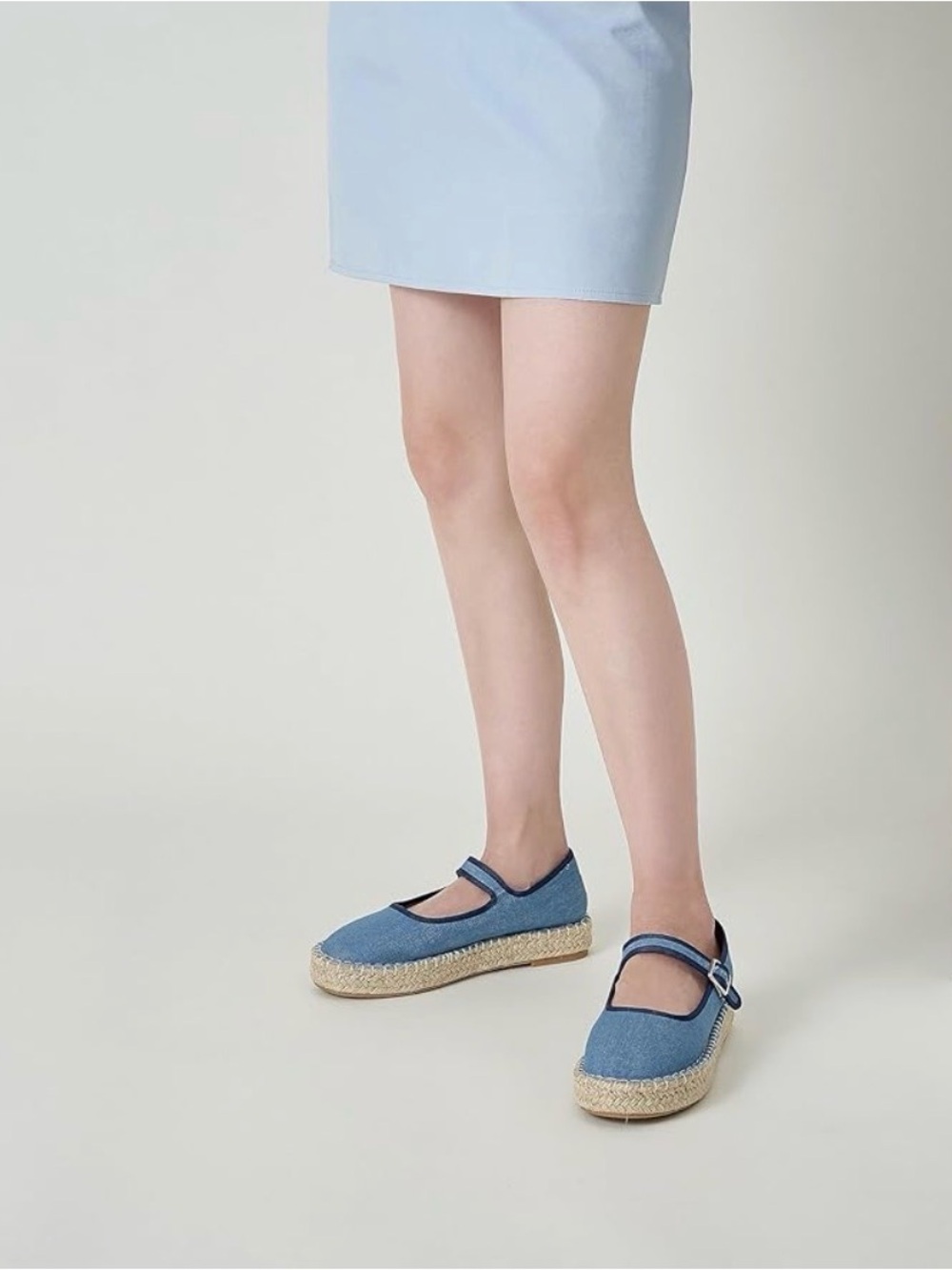 Atbell NWOB Denim Blue Espadrille Mary Janes size 37